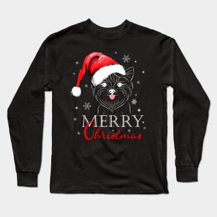 Merry Christmas Yorkshire Santa Gift For Dog Lover Long Sleeve T-Shirt